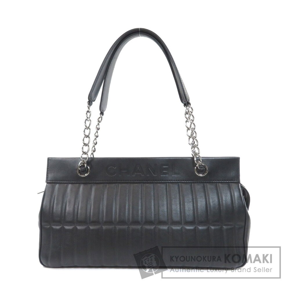 Chanel silver chain tote bag calfskin